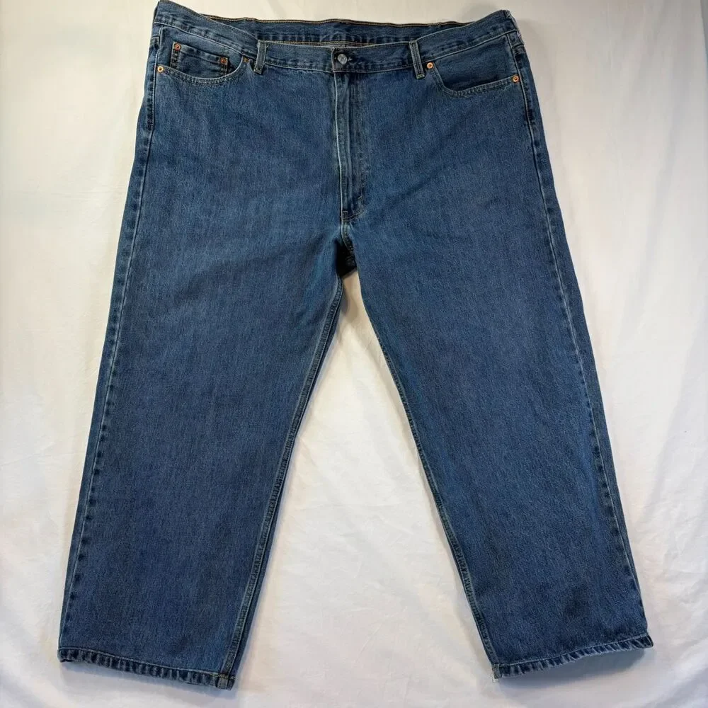 Levi's 550 Mens Jeans 50X30 Relaxed Fit Tapered Leg Medium Wash 100% Cotton- EUC